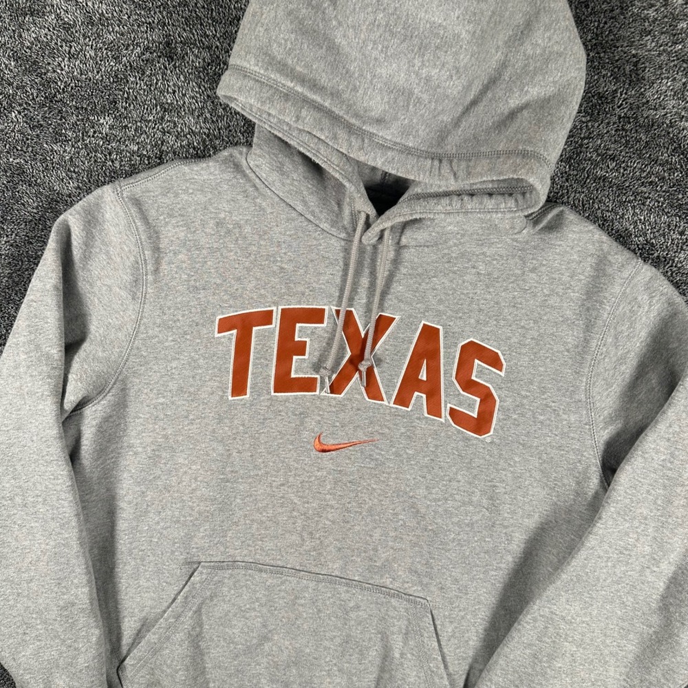 Texas Longhorns Nike Hoodie Mens L Gray NCAA Football Center Swoosh Y2K